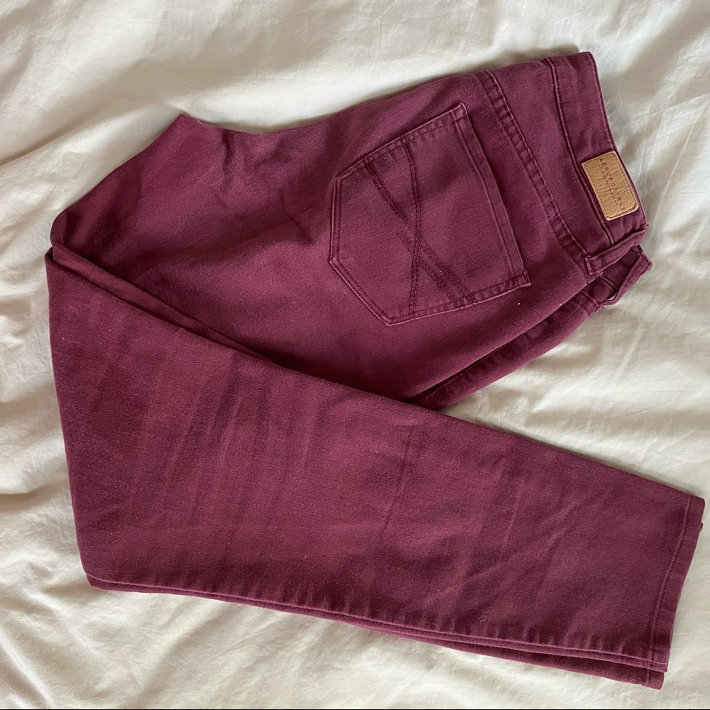 Maroon skinny jeans